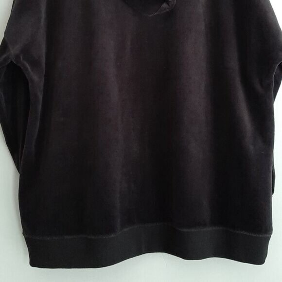 CALIFORNIA MOONRISE Oversized Soft Velvet Pullover Hoodie Sweatshirt Black Sz S - Picture 10 of 12